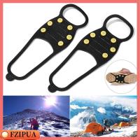 FZIPUA สำหรับเดินบนน้ำแข็ง สากล ผ้าคลุมเดินป่า Ice Cleats Crampons ที่จับกันลื่นหิมะ แหลมกันลื่น ที่จับน้ำแข็ง