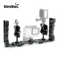 ❈✙❐ Aluminum Alloy Underwater Waterproof Shell Tray Housings Arm for Gopro Action Camera Holder Double Grip Dive Spare Parts