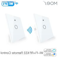 ❡☽ WiFi Smart Switch RF433 No Neutral Wire Single FireTransmitter Wall Panel Remote Control Switch Works with Alexa Google Home