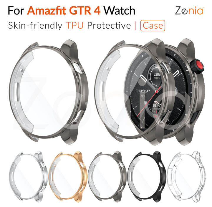 zenia-tpu-ที่มีสีสันผิวง่ายเปลี่ยนฝาครอบป้องกันกรณีเชลล์สำหรับ-amazfit-gtr-4-gtr4-สมาร์ทกีฬาดูอุปกรณ์เสริม