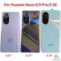 กระจกหลังแบบใหม่ดั้งเดิมสำหรับ Huawei Nova 9 Nova 9 Pro Nova 9 SE เคสประตูหลังฝาหลังปิดโทรศัพท์พร้อมกรอบเลนส์กล้อง