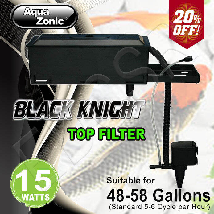 Aqua Zonic Black Knight 3 Top Filter for Aquarium Terrarium 15 Watts