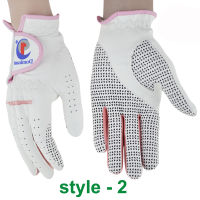 1Pair Womens Golf Gloves Lambskin Soft Fit Sport Grip Durable Gloves Anti-skid Breathable Sports Gloves Fit Left And Right Hand