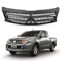 กระจังหน้า ตาข่าย กระจังหน้ารถ v.1 โลโก้โครเมียม 1ชิ้น ดำด้าน  MITSUBISHI TRITON มิตซูบิชิ ไททัน ปี 2015 2016 2017 สินค้าราถูก คุณภาพดี  Grille Net