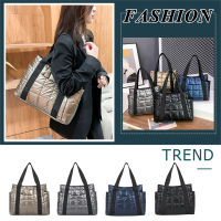 Space Padded Women Shoulder Bags For Winter Large Capacity Black Handbags Designer Nylon Cotton Warm Tote Solid Shopper Handbags