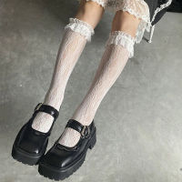 Lolita ลูกไม้ถุงเท้าผู้หญิงดอกไม้สูงเข่าถุงเท้า JK ถุงเท้ายาวขาสาวโปร่งใสถุงน่องบางชุด Cospaly