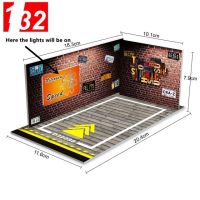 Diorama 1 32โมเดลโรงจอดรถ Led แสดงที่จอดรถจำลองการตกแต่งฉาก Diy สำหรับ Diecast อัตโนมัติรถของเล่น S