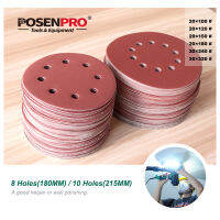 180mm215mm Sanding Disc Sandpaper Assorted holes 100120150180240320 Grit For 180215 Electric Dry Wall Sander Polisher