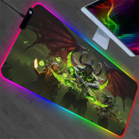 World Of Warcraft Gaming Rgb แผ่นรองเมาส์คอมพิวเตอร์ M Ousepad ขนาดใหญ่ XXL แผ่นรองเมาส์ Gamer เมาส์พรม Mause แผ่นโต๊ะเสื่อที่มี Backlit