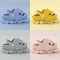 Kids Shark Slippers Baby Non-Slip Thick-Soled Sandals Cartoon Soft-Soled Kids Slippers Solid Color Light EVA Slippers