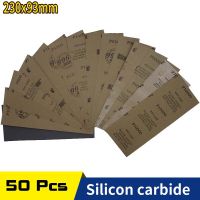 50 Pcs Sanding Sheets Waterproof Sandpaper 400 to 10000 Grit  9" x 3.6"  for Wood Furniture Finishing Automotive Metal Polishing Power Sanders