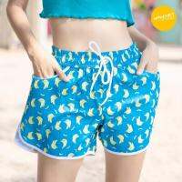 amyours on the beach กางเกงขาสั้นหญิง คุณภาพดี ผ้าไม่บาง แห้งไว ใส่ว่ายน้ำ รุ่น Womens Summer ลาย banana please