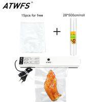 ATWFS Best Vacuum Sealer Container Heat Sealer Packing Machine Food Sealer 28x500cm/roll and 15pcs Vacuum Bags Packing Bag