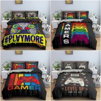 Gamepad Comforter Cover Twin Size Play Gamer Bedding Set Kids Young Man Video Games Duvet Cover for Teen Child Game Room Decor