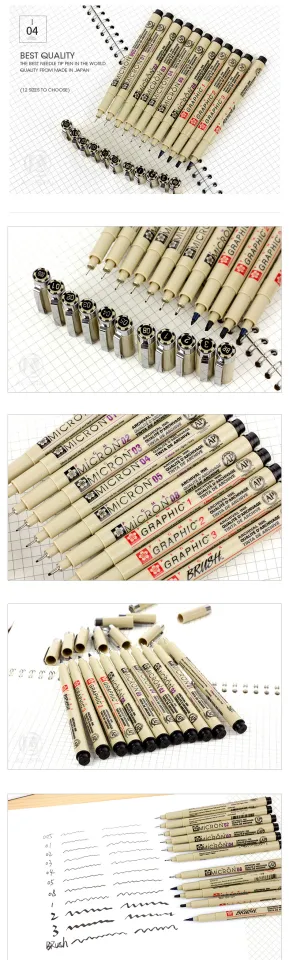 Sakura Pigma Micron Pen Needle Soft Brush Drawing Pen Lot 005 01