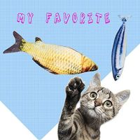 Simulation Fish Shape Realistic Fluffy Catnip Doll Interactive s Pillow Chew Bite Supplies for Cat Kitten