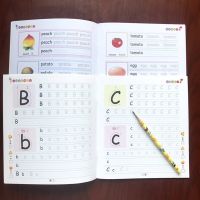 New 2pc/set English Tracing Red Book 26 Letters Uppercase And Lowercase Pencil Writing Book Practice Preschool English Word Copybook