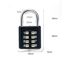 8 Digits Password Lock Zinc Alloy Padlock Combination Padlock 8 Digits Password Lock Travel Code Lock Smart Luggage Lock Anti-theft Code Lock Suitcase Lock Keyed Padlock Password Code Lock Travel Lock