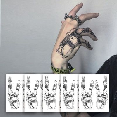 Manipulator Hand Back Temporary Tattoo Stickers Dark Punk Style Waterproof Fake Tattoo Men and Women Body Art Tattoo Sticker Arm