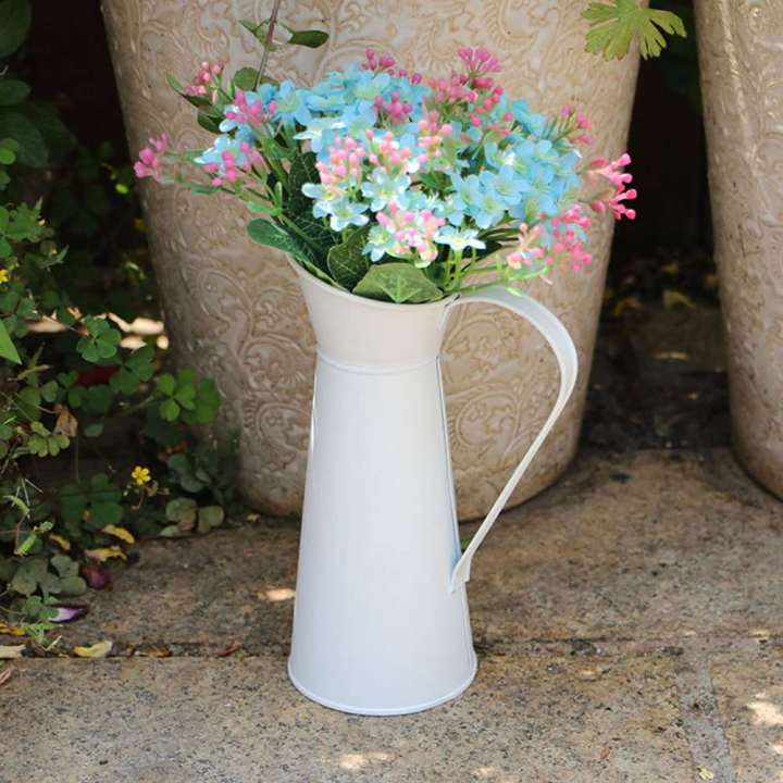 vintage-tall-metal-shabby-chic-cream-vase-pitcher-jug-flower-container-decor