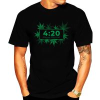 2023 Men Tshirts Print Weed 420 Its Time  เสื้อยืดพิมพ์ลายกัญช  เสื้อเชิ้ตผ้าฝ้ายเสื้อยืด