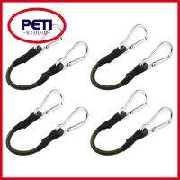 PETI STUDIO Metal Bungee Cord Silver Latex Outdoor Elastic Strap Strap Cords Carabiner Clip Outdoor