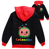 Cocomelon เสื้อฮู้ดเสื้อคลุมแบบมีซิป,2ชิ้นเสื้อคาร์ดิแกนเด็กผู้ชายเสื้อฤดูใบไม้ผลิฤดูใบไม้ร่วงผ้าฝ้าย + โพลีเอสเตอร์แขนยาวเด็กผู้หญิงแจ็คเก็ตเด็กผู้ชายเด็ก