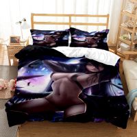 Sexy Beauty Kamado Bedding Set Anime Demon Slayer Printed Duvet Covers Pillowcases Comforter Bedding Set Bedclothes Bed Linen