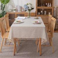 Original homestay cotton jacquard geometric stripes rectangular tablecloth tea table tablecloth cover cloth washable for dining banquet decoration kitchen dining table cloth 1pc