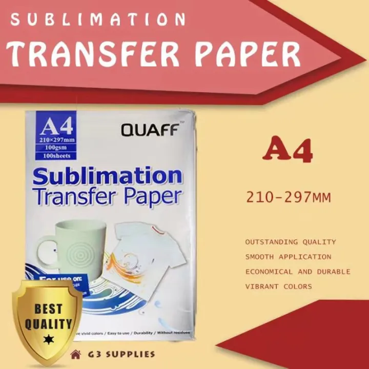 【Local】 QUAFF Sublimation Transfer Paper A4 100gsmQUICK DRY