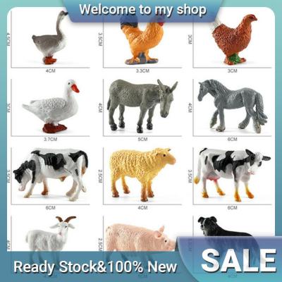 12Pcs Mini Farm Animal Toys Action Figures Bundle Playset For Toddlers And Kids