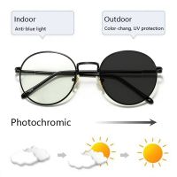 {Paopao glasses} PPaopao glassesochromic Anti Blue Light Blocking แว่นตาผู้หญิงผู้ชายแว่นตาคอมพิวเตอร์เปลี่ยนสีรอบหญิงแว่นตา Optical Oculos