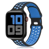 สายซิลิโคนสำหรับสายคาด Apple Watch 44มม. 40มม. 42มม. 38มม. 44มม. สร้อยข้อมือระบายอากาศสายแอปเปิ้ลวอทช์7 5 4 Se