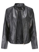 [COD] Faux Leather Jacket 2022 Ladies With Biker Coat Female Pu Streetwear Oversized Outwear