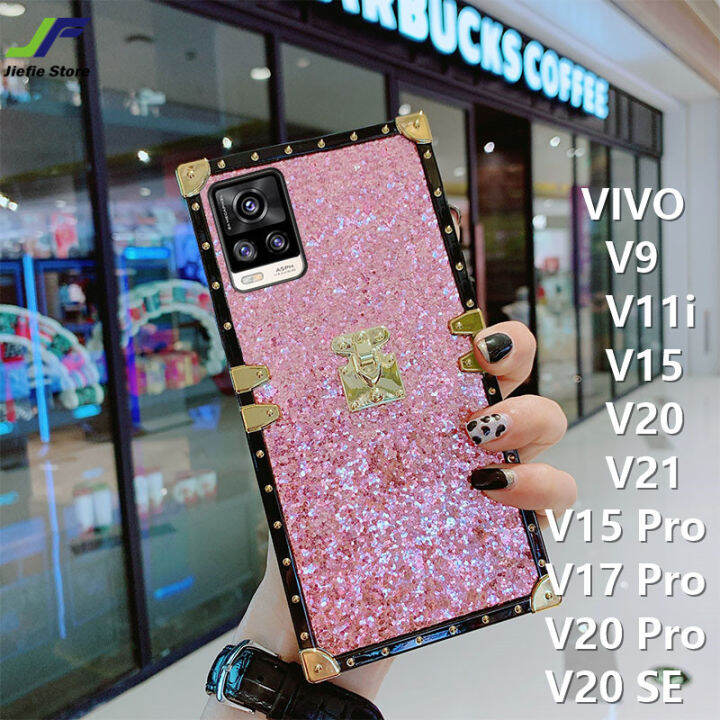 jiefie-สำหรับ-vivo-v25-v25-pro-v21-v21e-v23-v23e-v9-v11i-v15-v15-pro-v17-pro-v20-v20-pro-v20-se-v25e-เคสโทรศัพท์โครเมี่ยมเหลี่ยมเคสลายกากเพชร-เคสโทรศัพท์สุดหรูกันชนชุบ