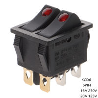 สวิตช์เปิดปิดเปิด-ปิด KCD6 6PIN 16A คู่220V KCD6ไฟปุ่มเรือสวิทช์ไฟ