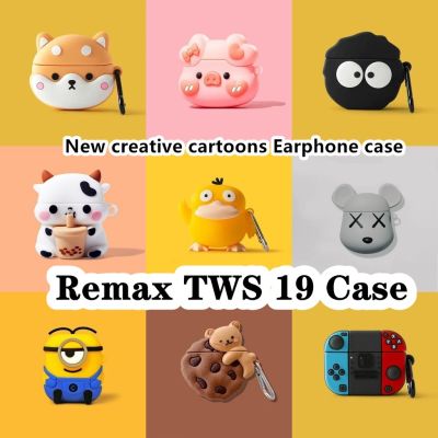 ஐ พร้อมส่ง!สําหรับ Remax TWS 19 ใหม่ ตลก การ์ตูน สําหรับ Remax TWS 19 เคสนิ่ม หูฟัง เคส