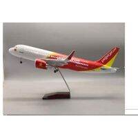 [47CM] โมเดลเครื่องบิน เวียตเจ็ต Vietjet A320 with LED Light (Touch or Sound control) Plane Model มีไฟ ของเล่น ของสะสม