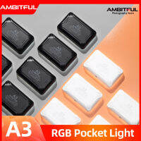 AMBITFUL A3 LED RGB Video Light Pocket Light 2800K-6800K ปรับอุณหภูมิสีใช้สำหรับ Vlog Video หรือ Photo สามารถใช้กับ Canon/sony/fujifilm/nikon
