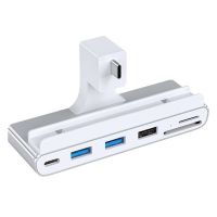 6 in 1 Type-C USB C Hub TF SD Card Reader Docking Station for IMac IPad Hub Docking Station USB C for Laptops Support SD TF Card Laptops Supplies Aceessories