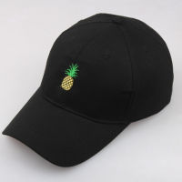 Womens Pineapple Embroidery Baseball Cap For Men Cartoon Fruit Kpop Cotton Snapback Hip Hop Caps Streetwear Black Sun Dad Hats