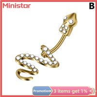 Ministar แหวนเซอร์คอนสำหรับเจาะสะดือเล็บแฟชั่นสำหรับผู้หญิงอัญมณีประดับร่างกาย