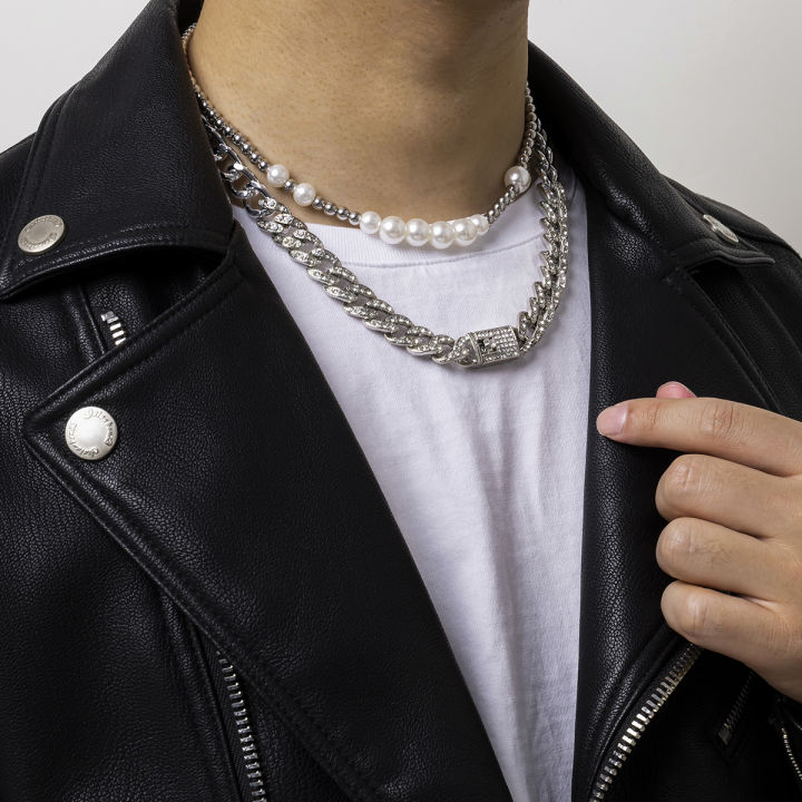 shixin-hiphop-iced-out-rhinestone-chain-choker-necklace-colar-for-womenmen-layered-pearlcrystal-necklace-cuban-link-chain-neck