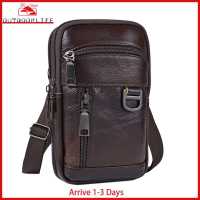 [Arrive 1-3 Days] Vintage Men Cowhide Leather Shoulder Crossbody Bag Waist Fanny Pack Belt Purse