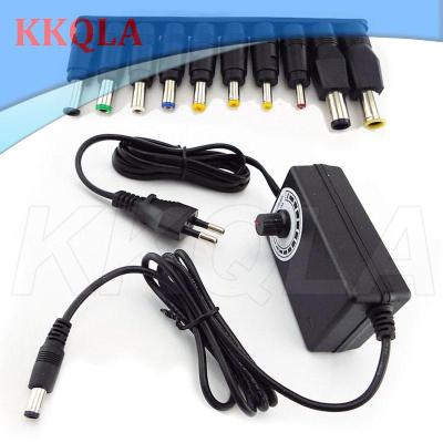 QKKQLA Universal Adjustable CCTV Power Supply Adapter AC 100-240V to DC 3-12V 3A 36W Charger 5.5x2.1mm Jack Plug DC Female Connector E1