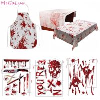 Halloween Decoration DIY Footprint Blood Bags Wall Stickers Bloody Handprints Bloody Apron Scary Horror Zombie Party Supplies