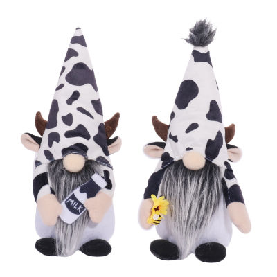 Gloryworld Faceless ตุ๊กตา Totoro ตุ๊กตารูปวัว,ตุ๊กตาวัวคำพังเพยน่ารักสำหรับ Charming การตกแต่งบ้านชุดของประดับตกแต่งตุ๊กตา2ชิ้น