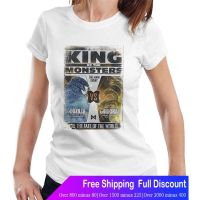 ก็อตซิล่าเสื้อยืดยอดนิยม Godzilla Vs Ghidorah King Of The Monsters Poster Womens T-Shirt Godzilla Popular T-shirts