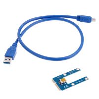 USB 3.0 Mini PCI-E to PCIe PCI Express 1x to 16x Extender Riser Card Adapter Extension Cable for Bitcoin BTC Miner Mining 60cm Cables