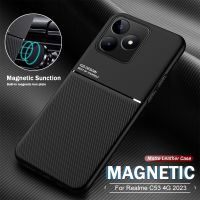 Realmi เคส C53ฝาหลังหนังแม่เหล็กยึดโทรศัพท์รถสำหรับ RealmeC53 C53 Realme 4G C 53 RMX3760 6.74 "ซิลิโคนกันกระแทก